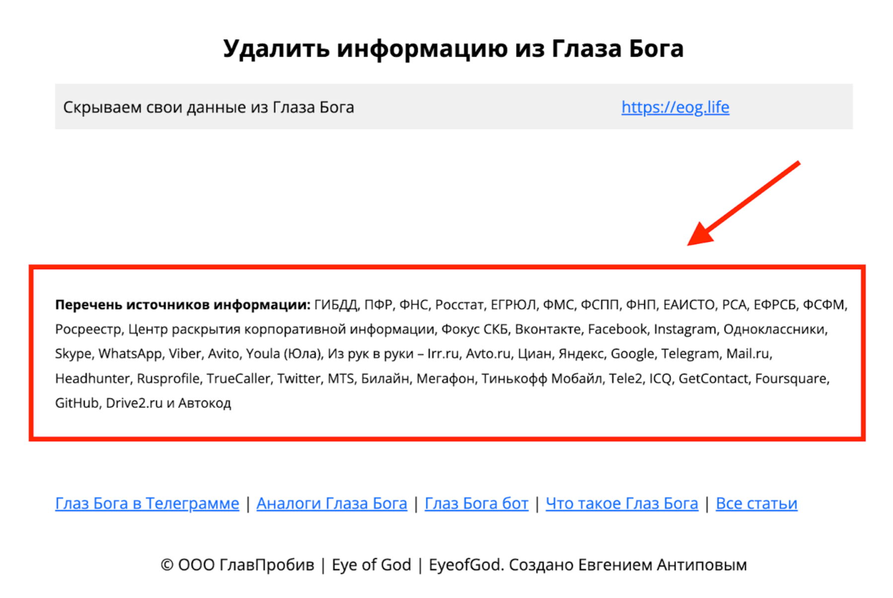 Откуда Глаз Бога берет информацию. Рассказываю об источниках данных 2